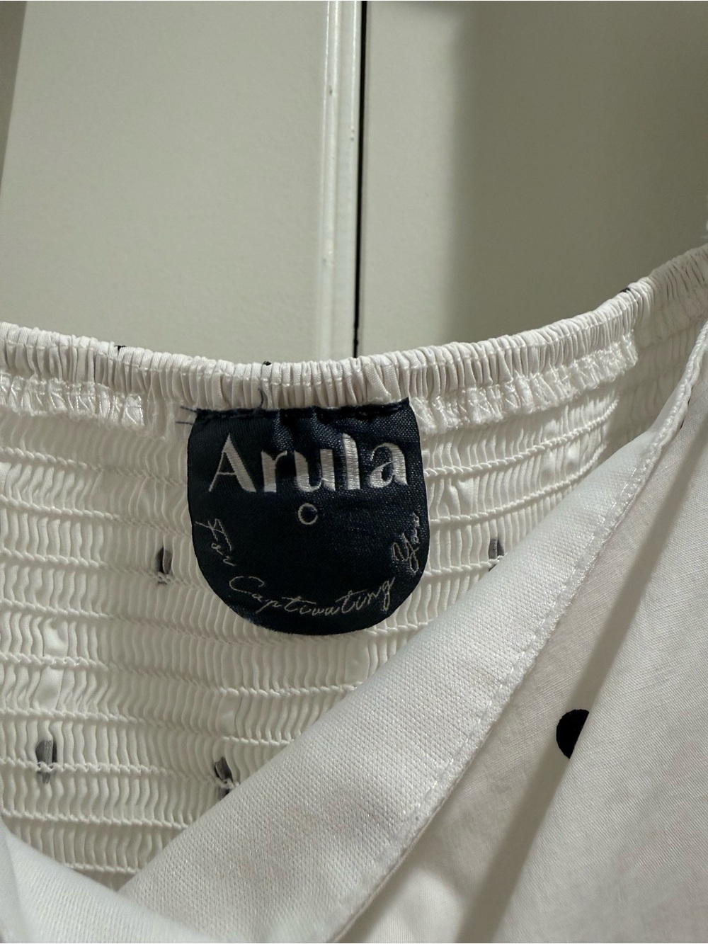 ARULA White Polka Dot Smocked Maxi Dress - Picture 3 of 3